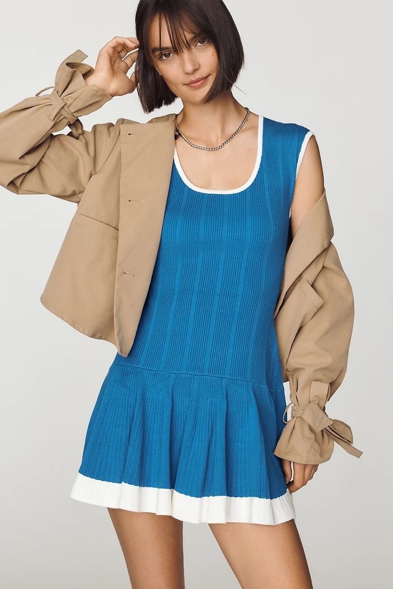 Beca Ribbed Sweater Fit & Flare Mini Dress by Maeve