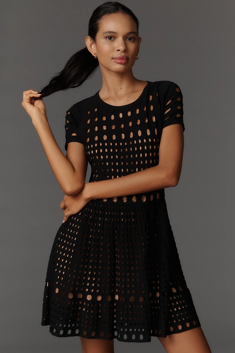 By Anthropologie Laser-Cut Mini Dress