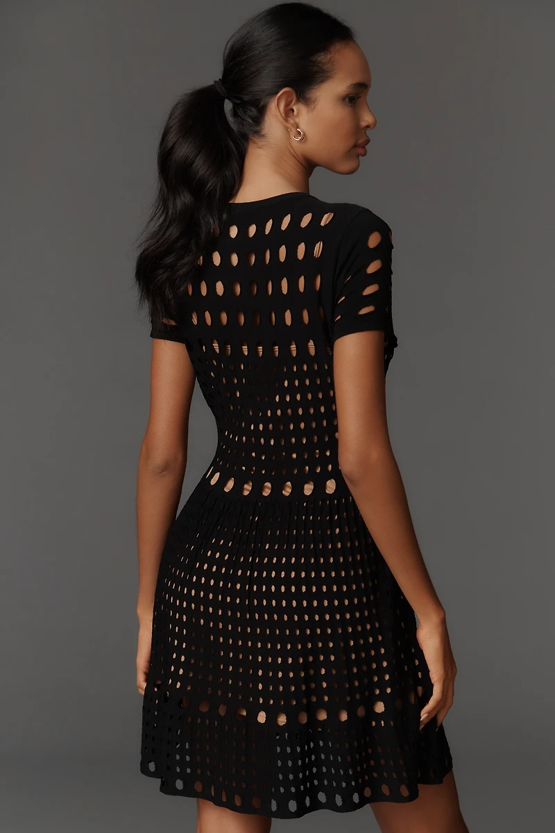 By Anthropologie Laser-Cut Mini Dress