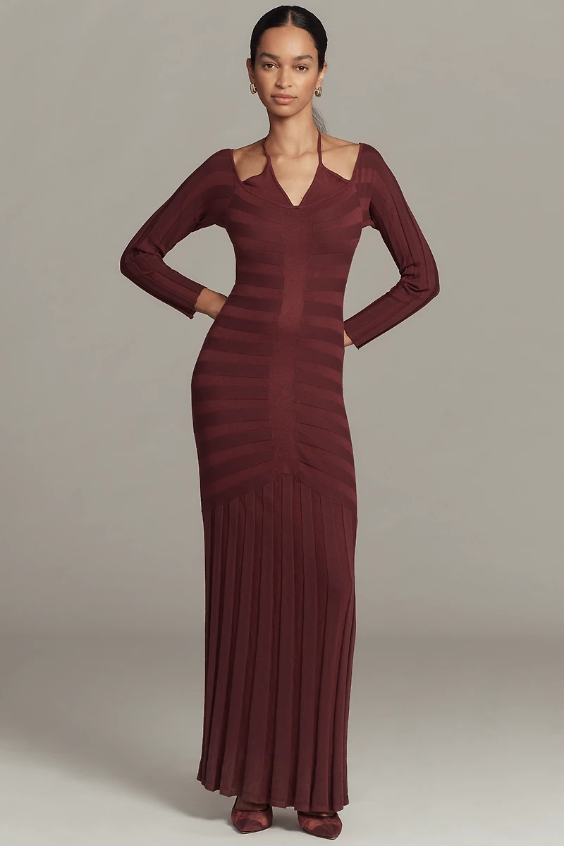 By Anthropologie Off-Shoulder Ruched Sweater Dress