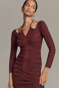 By Anthropologie Off-Shoulder Ruched Sweater Dress