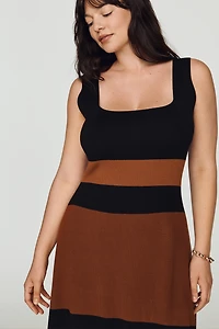 Maeve Sleeveless Blocked Sweater Dress