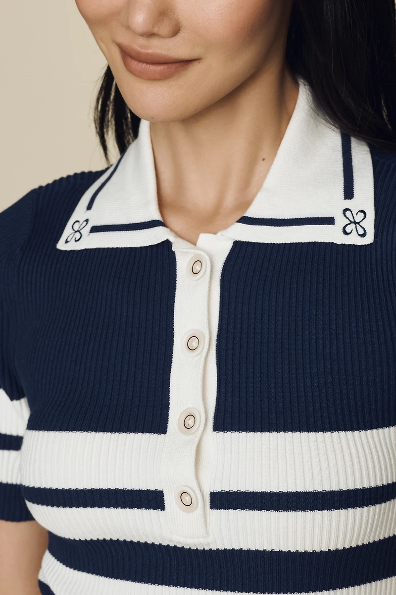 Maeve Collared Mini Sweater Dress