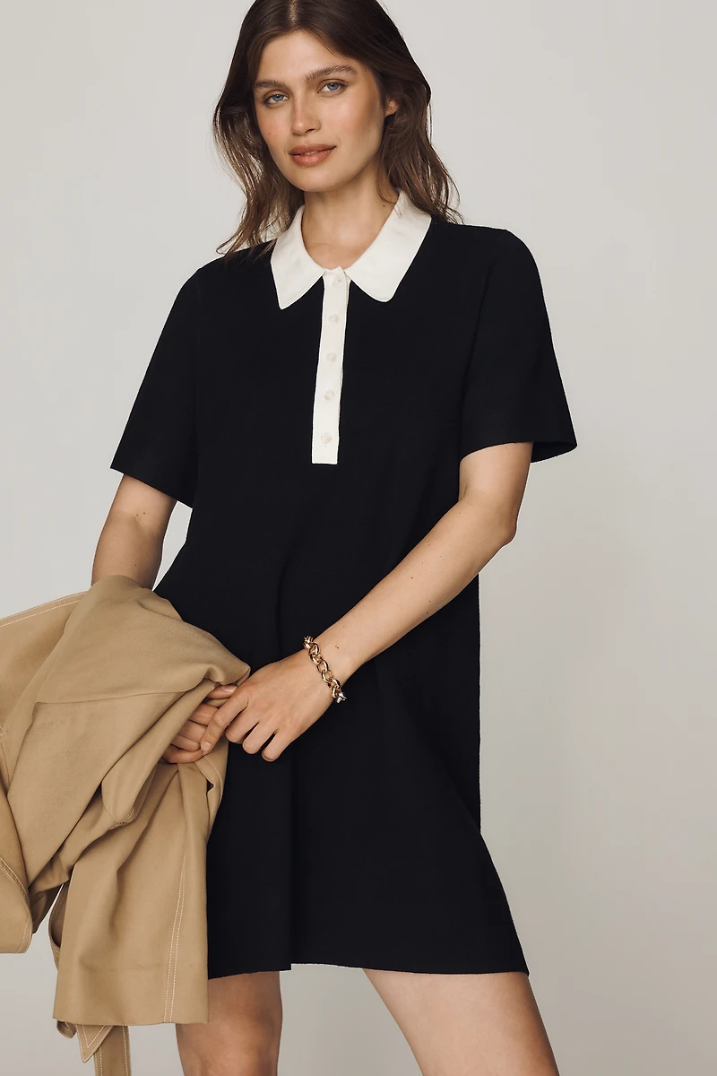 By Anthropologie Pollie Mini Swing Sweater Dress