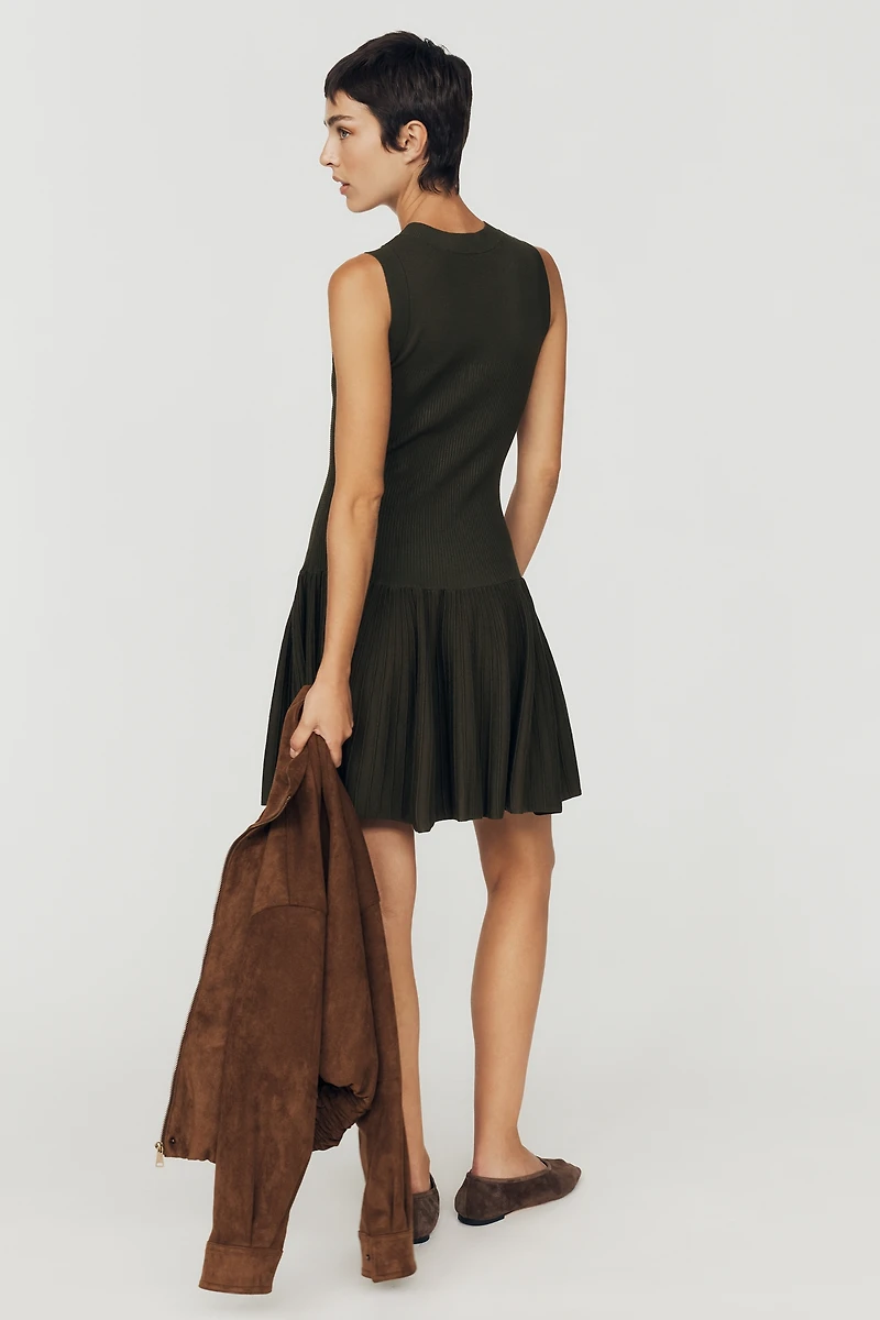 By Anthropologie Drop-Waist Mini Sweater Dress