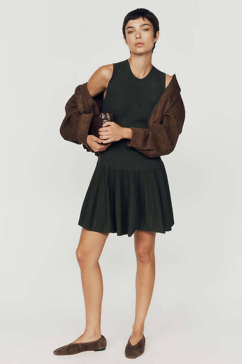 By Anthropologie Drop-Waist Mini Sweater Dress