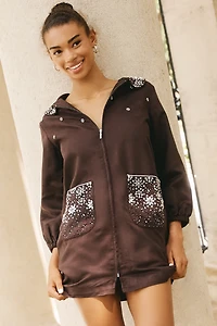TAKE Faux-Suede Embellished Mini Dress