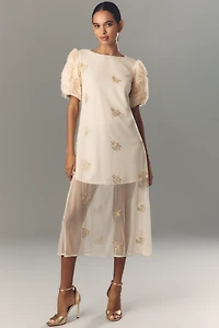 Let Me Be Floral Embroidered Midi Dress