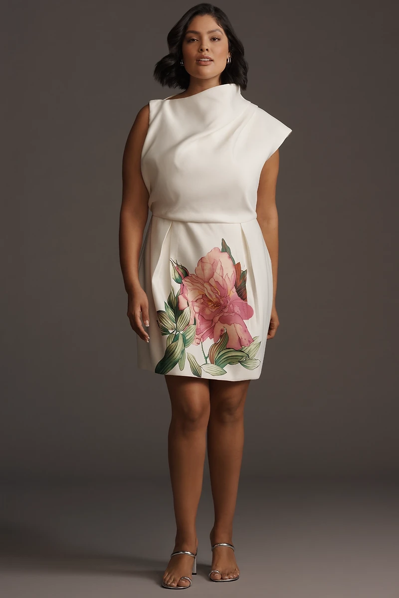 Elliatt Azelie Asymmetric High-Neck Mini Dress