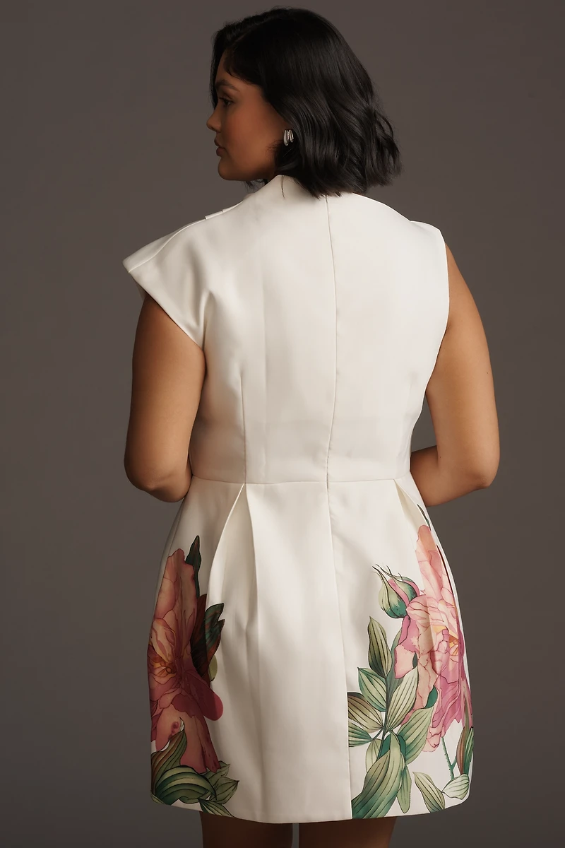 Elliatt Azelie Asymmetric High-Neck Mini Dress