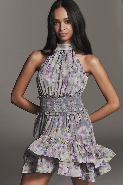 Elliatt Petite Milena Halter Tiered Mini Dress