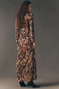 Curaae Zali Long-Sleeve Boat-Neck Maxi Dress