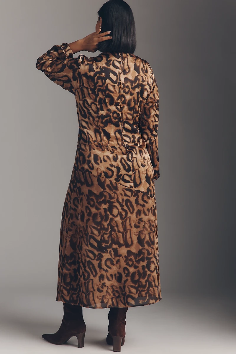 Curaae Zali Long-Sleeve Boat-Neck Maxi Dress