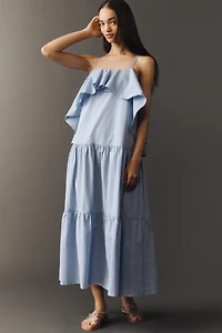 Curaae Plus Seatra Ruffle Midi Dress