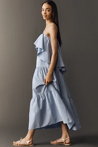 Curaae Plus Seatra Ruffle Midi Dress