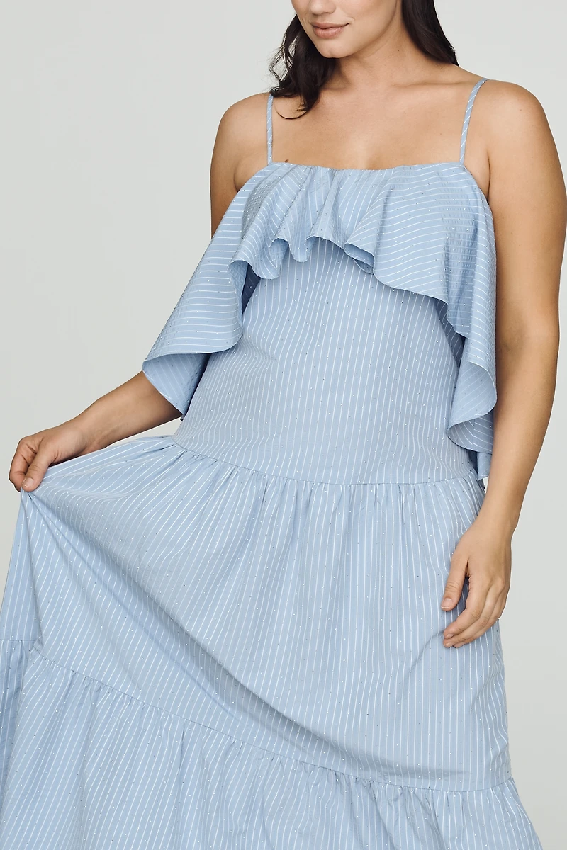 Curaae Plus Seatra Ruffle Midi Dress