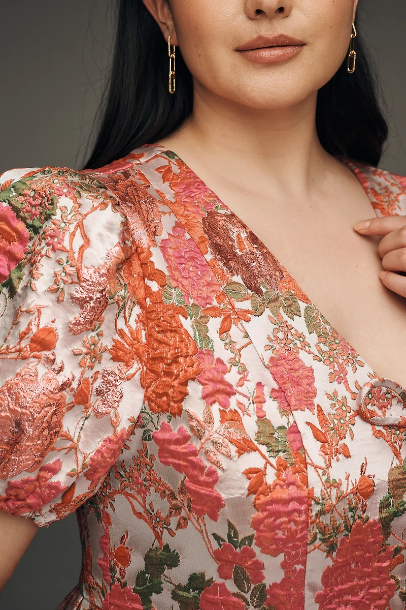 Elliatt Floralie Puff-Sleeve Mini Dress