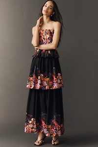 ELLIATT Alice Strapless Tiered Maxi Dress