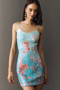 Elliatt Coral Sequin Mini Dress