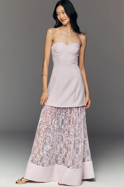 Elliatt Saphine Strapless Lace Maxi Dress