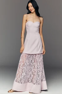 Elliatt Saphine Strapless Lace Maxi Dress