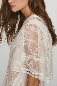 By Anthropologie Lace Mini Swing Dress