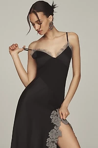 Bl-nk Hector Side-Slit Slip Midi Dress