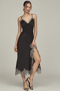 Bl-nk Hector Side-Slit Slip Midi Dress