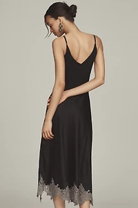Bl-nk Hector Side-Slit Slip Midi Dress