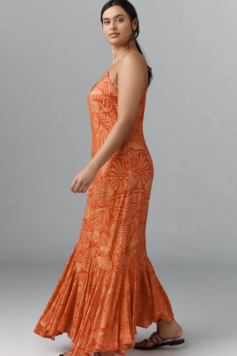 Conditions Apply Ellianna Ruffled Slip Maxi Dress