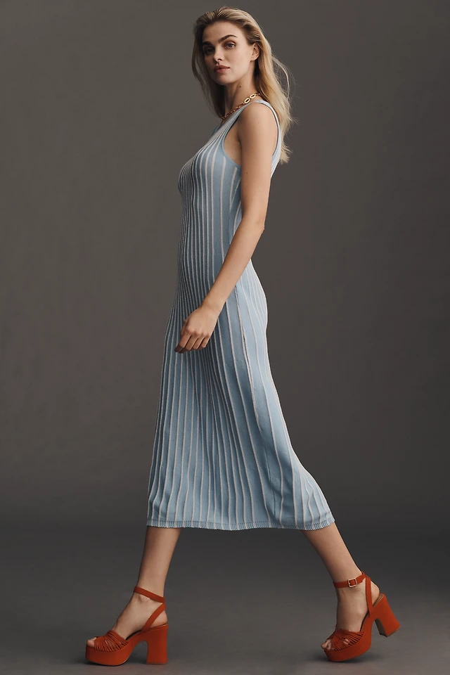 Conditions Apply Sleeveless Stripe Midi Dress