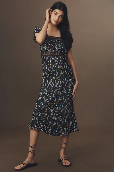 Conditions Apply Adeon Short-Sleeve Slip Midi Dress