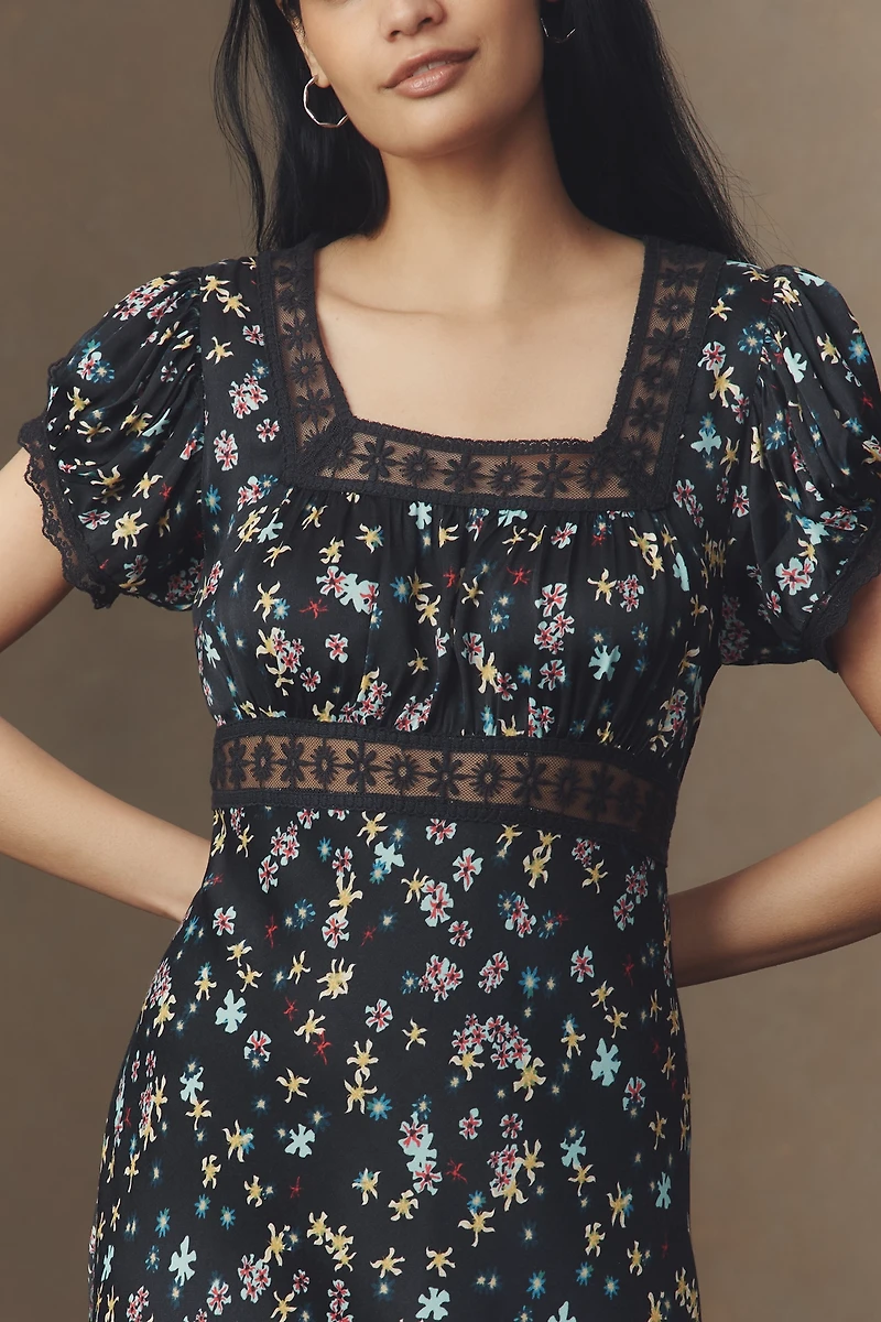 Conditions Apply Adeon Short-Sleeve Slip Midi Dress