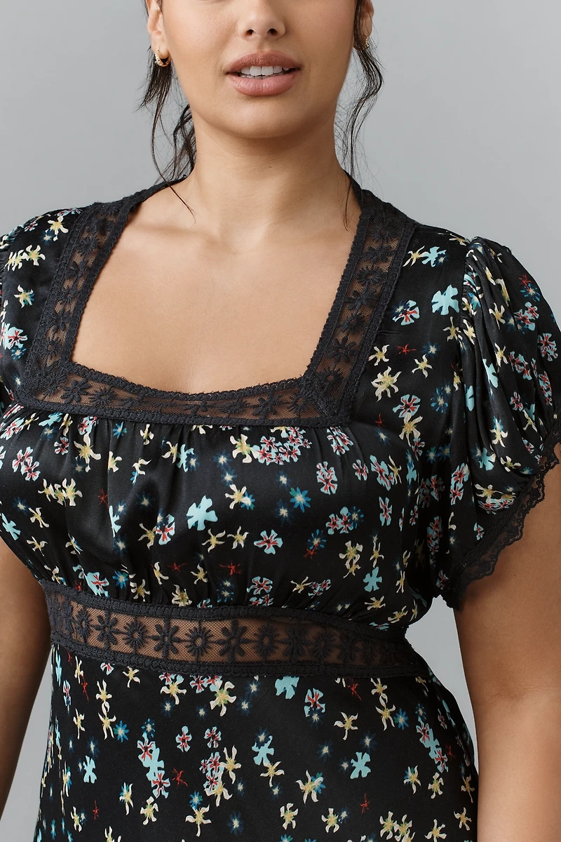 Conditions Apply Adeon Short-Sleeve Slip Midi Dress