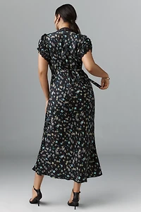 Conditions Apply Adeon Short-Sleeve Slip Midi Dress