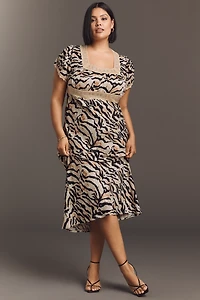 Conditions Apply Adeon Short-Sleeve Slip Midi Dress