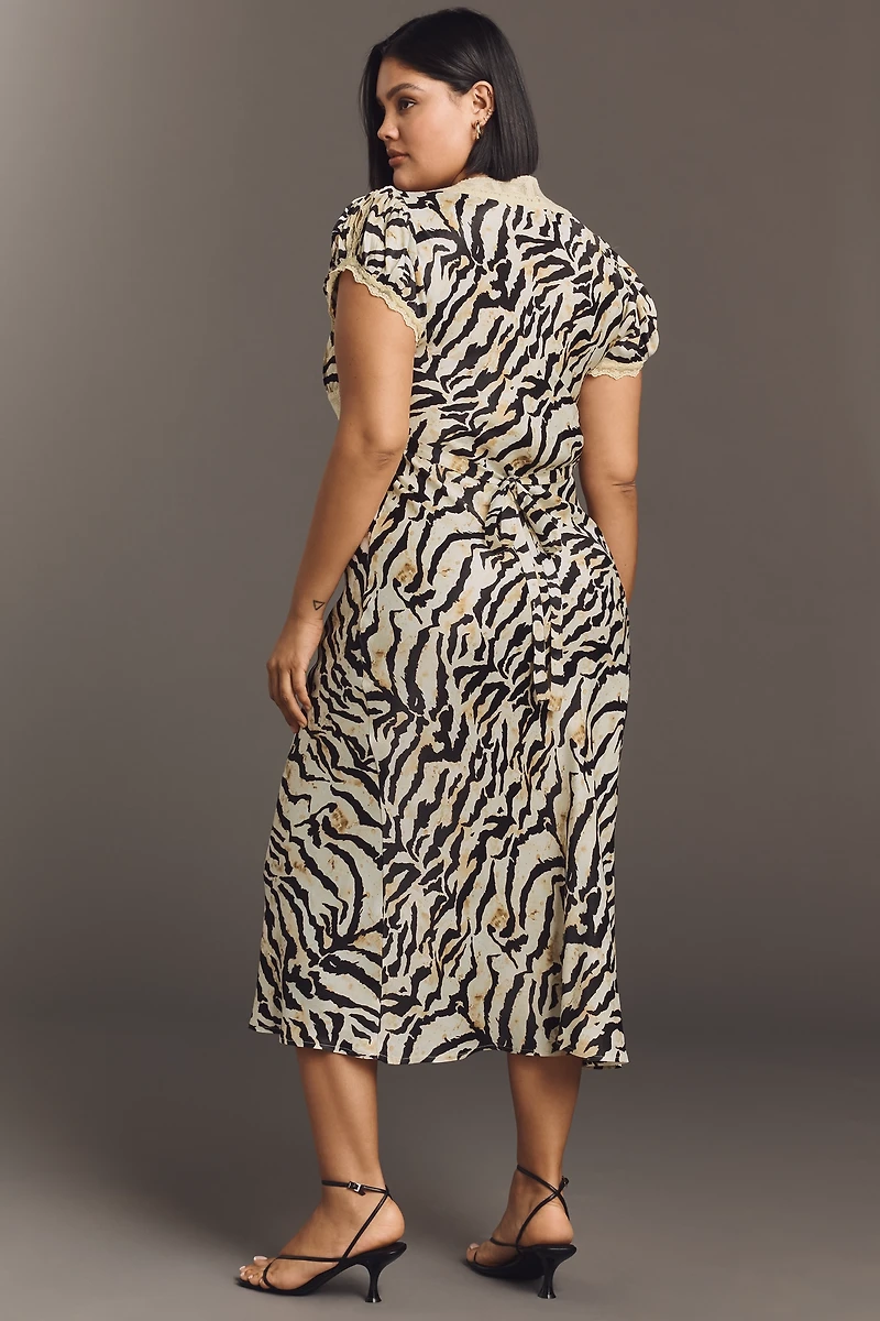 Conditions Apply Adeon Short-Sleeve Slip Midi Dress