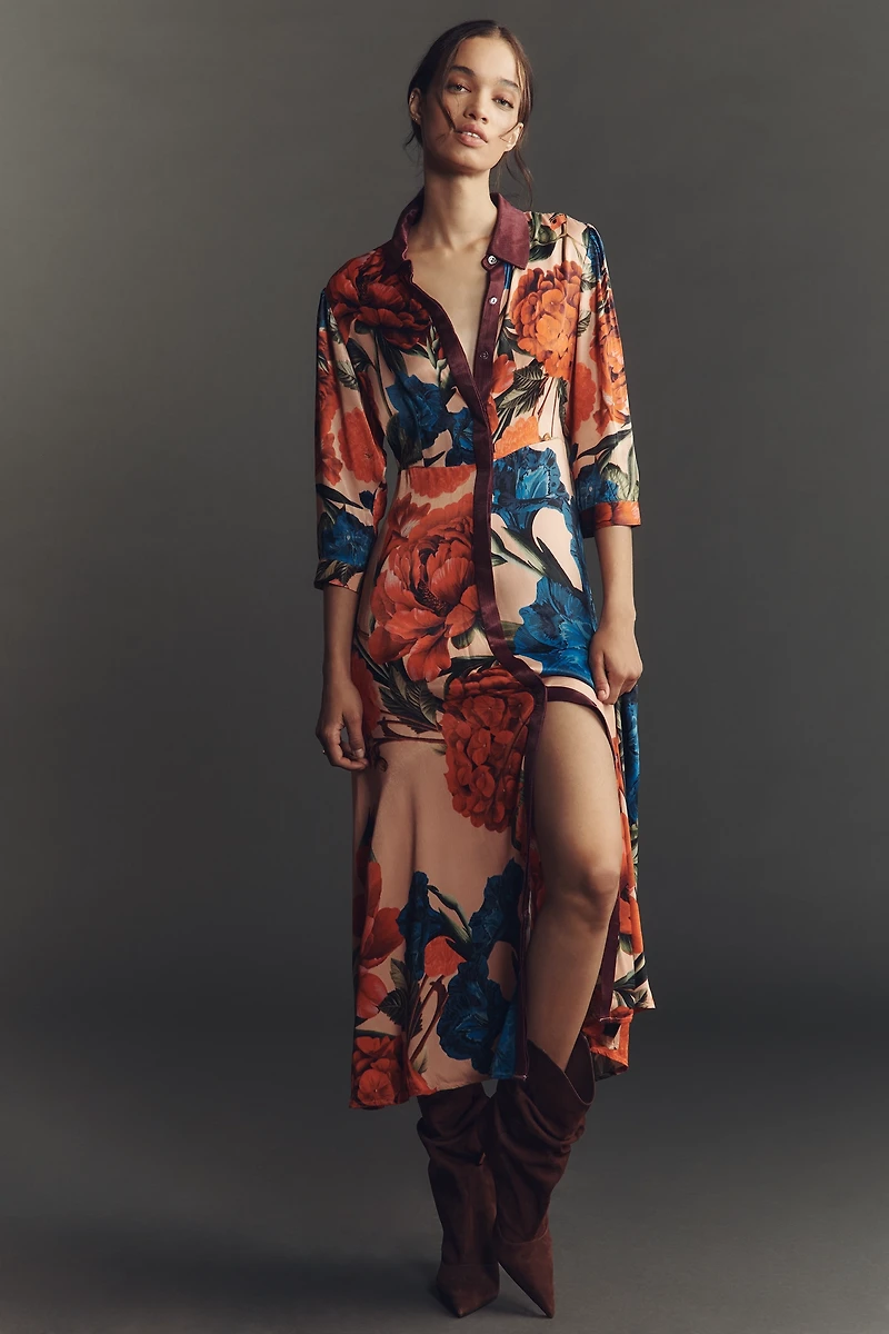 Bl-nk Printed Buttondown Shirt Dress