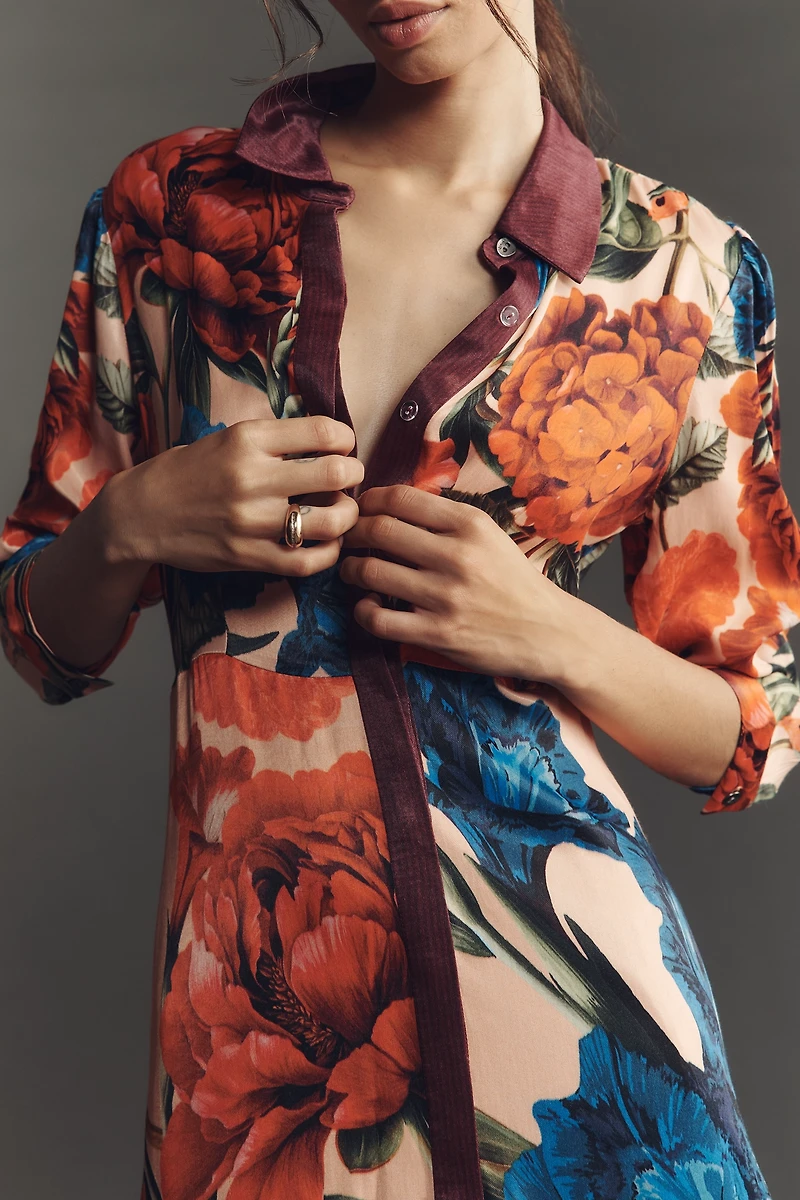 Bl-nk Printed Buttondown Shirt Dress