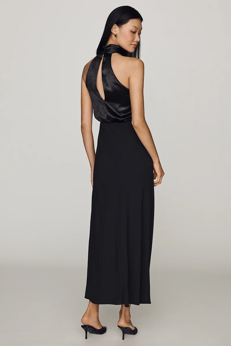 Bl-nk Franzia Halter Twofer Maxi Dress