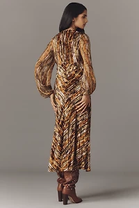 Bl-nk Frinaya Long-Sleeve V-Neck Midi Dress