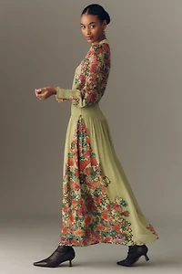 Bl-nk Rosaley Long-Sleeve Maxi Shirt Dress