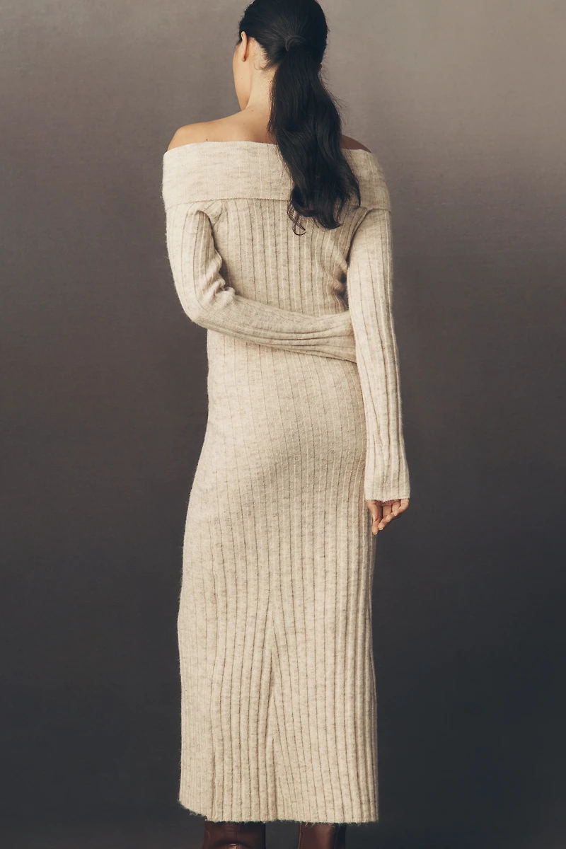 Glamorous Off-Shoulder Knit Midi Dress