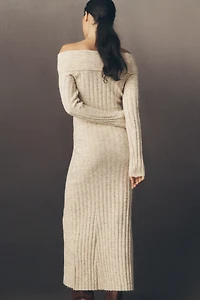 Glamorous Off-Shoulder Knit Midi Dress