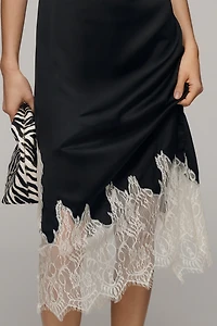 Bl-nk Lace-Trim Midi Slip Dress