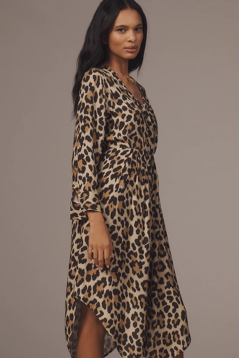 Bl-nk Rikke Long-Sleeve Button-Front Midi Dress