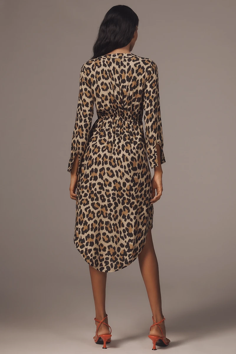 Bl-nk Rikke Long-Sleeve Button-Front Midi Dress
