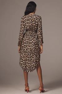 Bl-nk Rikke Long-Sleeve Button-Front Midi Dress