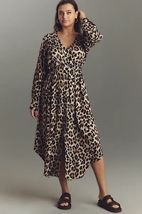 Bl-nk Rikke Long-Sleeve Button-Front Midi Dress