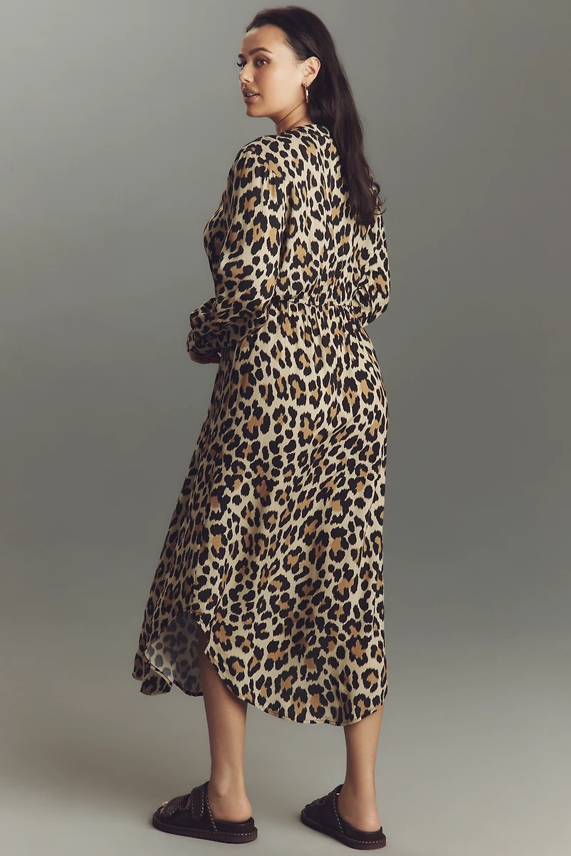 Bl-nk Rikke Long-Sleeve Button-Front Midi Dress